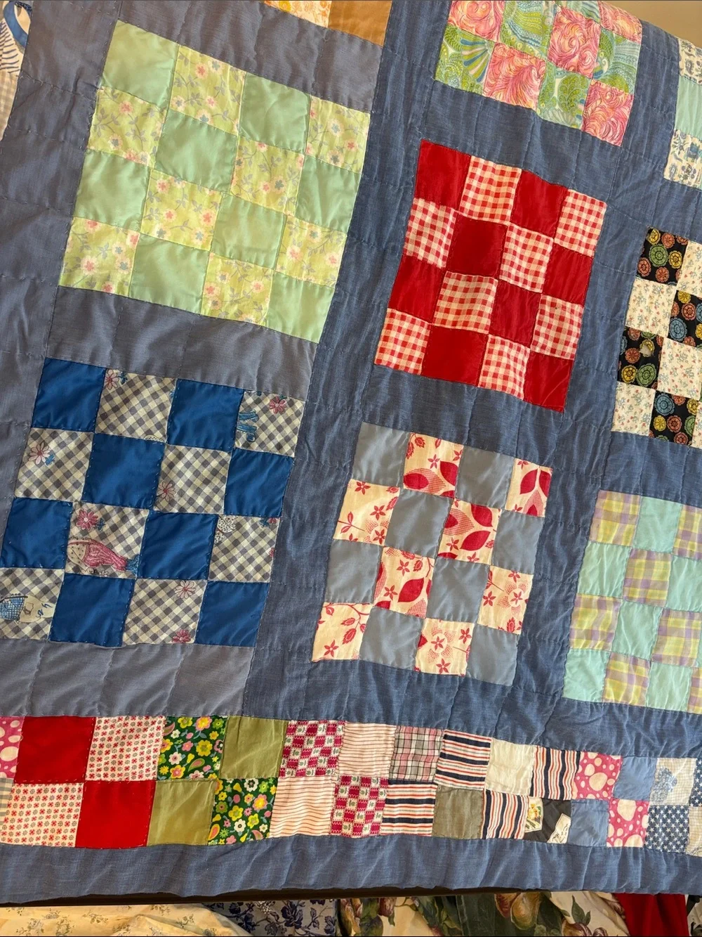 Vintage Hand stitched Patchwork Quilt